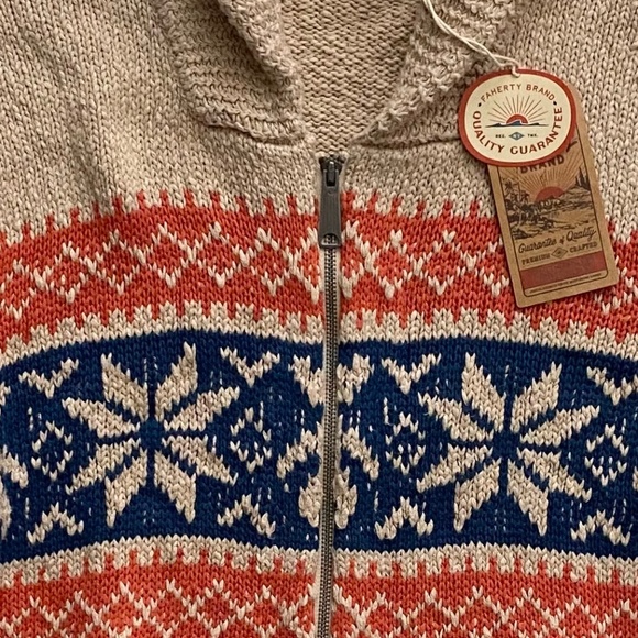 Faherty Nwt Knit Surf to Snow Pacific Wheat Zip Up Cardigan Sweater XXL - Picture 4 of 6